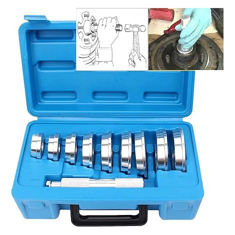 Lntyq 10 pièces Extracteur de roulement voiture presse hydraulique Outillage mecanique auto pour presser et enfoncer les roulements/arbres/joints d'étanchéité