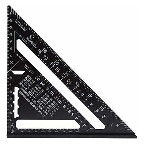 Speed Square Metrisches Dreiecklineal – Lineal aus Aluminiumlegierung, Winkelmesser, hochpräzises Messwerkzeug für Ingenieure und Schreiner (Größe: 7 Zoll)