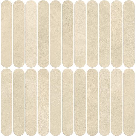 Mosaïque effet Béton Beige Amande 18,8x3,2 cm Lungo 37,8x37x0,9 cm Mat Stavira - Mur intérieur (vendu par carton de 0,83916 m²) - RO'MA CARRELAGE