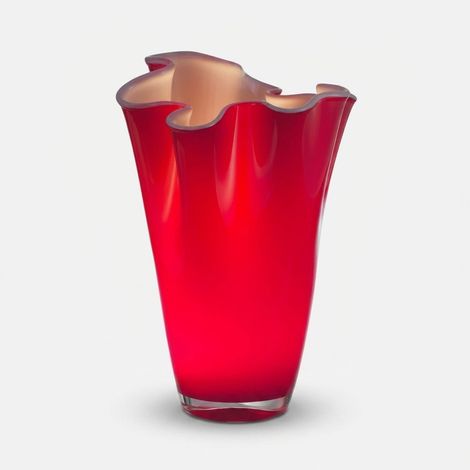 Vase décoratif en verre avec lumière Wave 30 - Rouge (1/3)