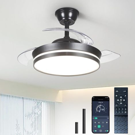 Ventilador de 36 pulgadas con marco negro y panel negro. (1/5)