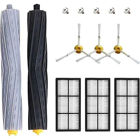 13Pièces Accessoires Kits de Rechange pour Roomba Filtre Consommables Aspirateur Filtre Brosses Latérales Brosse en Caoutchouc 800 900 Series 850 860 861 866 870 880 890 960 980 981 985 (1/4)