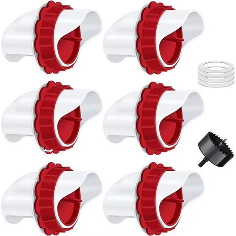 Chicken Feeder, Automatic Chicken Feeder, 4 Ports DIY Gravity Poultry Feeder Kit for Buckets, Barrels, and Bins (1/5)