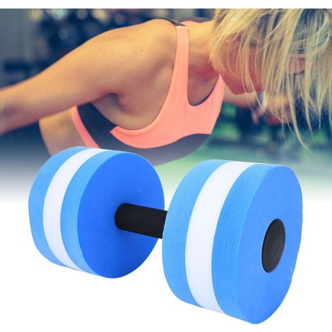 Dumbbell flottant en mousse ronde pour aquagym écologique (bleu et blanc) (1/5)