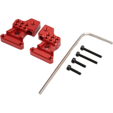 Lot de 2 supports d'amortisseurs arrière en alliage d'aluminium pour voiture RC Axial SCX24 1/24 (pièces de rechange rouges) (1/5)