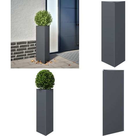 vidaXL Jardinière anthracite triangulaire 30x26x75 cm acier (1/5)