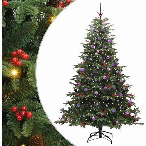 Sapin de Noël  Arbre de Noël artificiel Vert 240 cm PVC, métal et plastique (1/5)