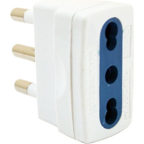 Adattatore Semplice Presa Bipasso E Spina 10/16a 2p+T Bianco