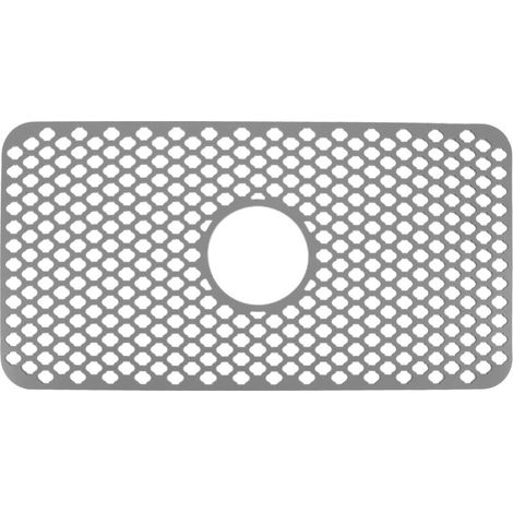 Tapis isolant creux pour évier de cuisine, antidérapant, multifonctionnel, en silicone, grande taille, couleur grise. (1/5)