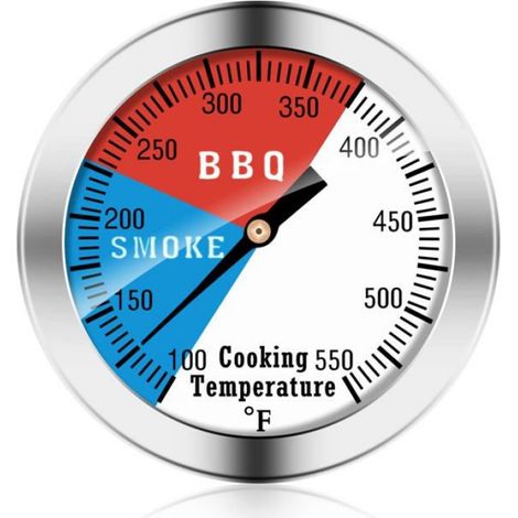 1 Thermomètre pour barbecue, indicateur de température, acier inoxydable, pour fumoir et grill à charbon (1/5)