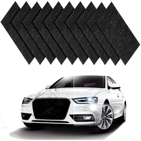 QORVA-10PCS Chiffon Anti Rayures Voiture, Tissu Nano Efface Rayure Profonde, Polish Carrosserie Brillant, Kit Réparation Peinture Universel