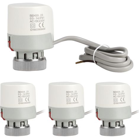 4Pcs Actionneur Thermique 230V, Actionneur Thermoélectrique Thermot M30 x 1,5 NC 4,5mm Course pour Chauffage Par le Sol Radiateurs (1/5)