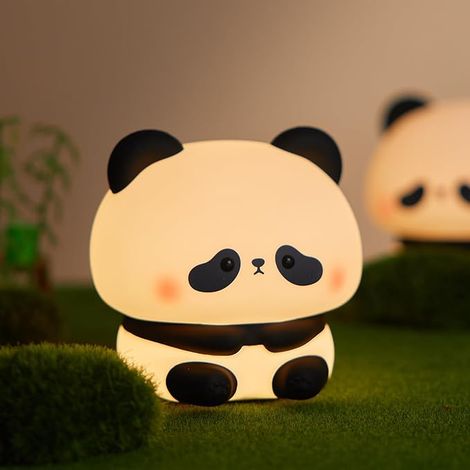 Cute Panda Nachtlicht, LED Squishy Neuheit Tier Nachtlampe, Lebensmittelqualität Silikon 3 Level dimmbar Stillen Kinderzimmer Nachtlicht für Zimmer Dekoration [Energieklasse A]