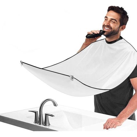 Tablier de barbier – 119x78 cm – Récupérateur de poils de barbe – Étanche et antiadhésif – 2 ventouses – Cape de coiffure – Cadeau homme (1/5)