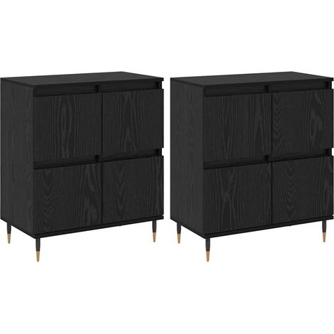 2 pcs Buffet,Bahut,Meuble de Rangements Chêne noir 120 x 35 x 70 cm Bois d'ingénierie CFW68289 (1/5)