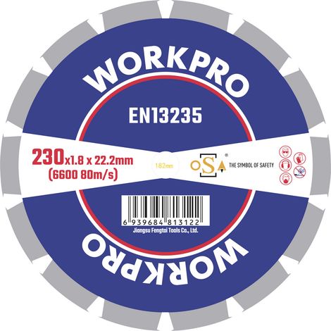 WorkPro  GSOSSE-4 Trennscheibe 230 mm 1 St. Keramik, Porzellan, Marmor, Mauerwerk, Glas, Kalkstein,