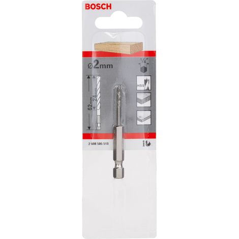 Bosch Accessories 2608595518 Holz-Spiralbohrer 2 mm Gesamtlänge 62 mm 1/4" (6.3 mm) 1 St.