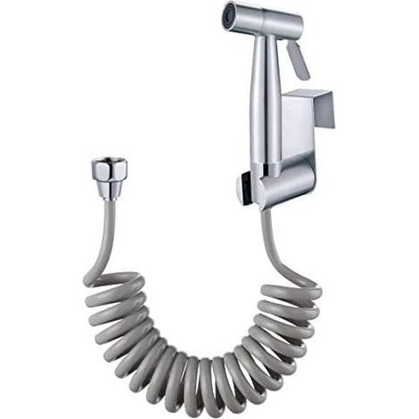 Handbrause für Bidets – mit Haken, Wassertank und 150 cm langem, teleskopierbarem, flexiblem ABS-Duschschlauch für Sanitärinstallationen, Toiletten, Badezimmer-Sprühpistole – (1/5)