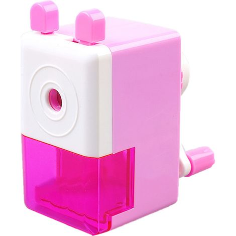 Sacapuntas manual con manivela, almohadilla antideslizante y dispositivo de corrección automática de errores, caja sacapuntas de gran capacidad, ideal para oficinas escolares. (1/5)