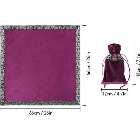 Nappe de Table de Tarot d'autel, nappe de Divination en velours avec sac de cartes, accessoires de jeu de société (1/5)