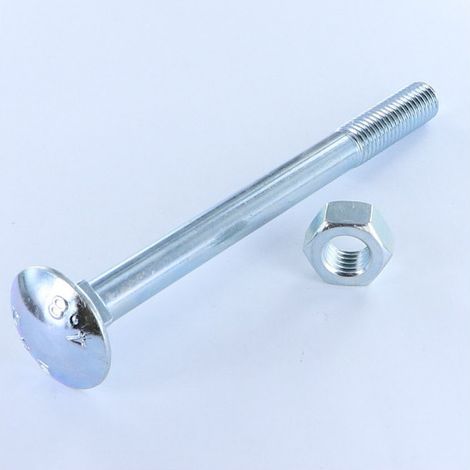 Boulon (vendu avec Ecrou) TRCC JAPY tête ronde collet carré M6X60 Filetage partiel Acier zingué-1 pièce (1/4)