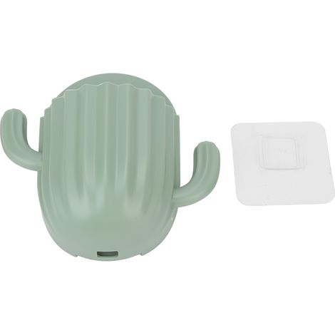 Boîte de Rangement Murale Sans Perçage en Forme de Cactus pour Brosse à Dents et Dentifrice, Rack Salle de Bain Vert (1/4)