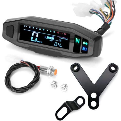 Tachymètre Compteur Compteur De Vitesse De Moto Compteur Kilométrique Numérique Universel Tachymètre De Moto Compteur De Carburant (1/4)