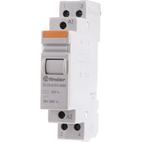 Finder 22 Series Relais de puissance 1 NO, 1 NF, bobine 24V c.a. Rail DIN 3W ( Prix pour 1 )
