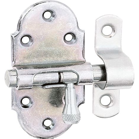 Targette  avec bouton en laiton  bichromatée  platine 40 x 75 mm  boulon Ø 9 mm (1/2)