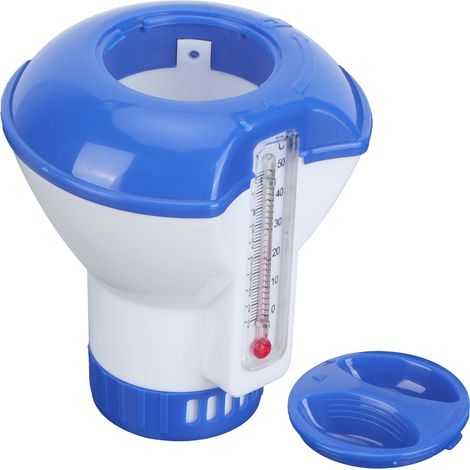 5-in-1 schwimmender Chlor-Dosierer mit Thermometer, Pool-Dosierer und Wasseraufbereitungszubehör. (1/5)