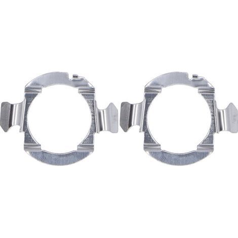 Soporte de bombilla para faros delanteros de acero inoxidable de 2 piezas, fácil y estable instalación para LED. (1/5)