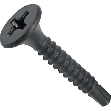 Vis autoperceuses/autoforeuses pour plaques de plâtre Ø3.5x25mm - tête fraisée/trompette - empreinte cruciforme - acier noirci (1/5)