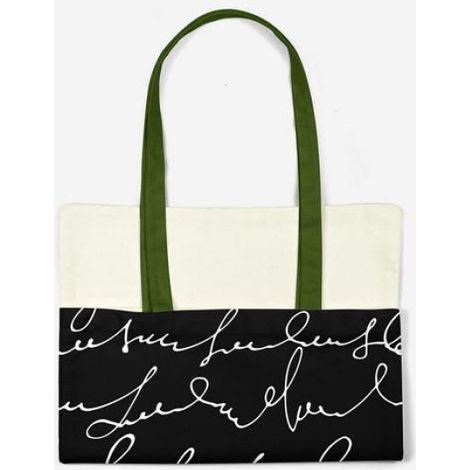 Sac shopping tote bag coton réutilisable Bonateks multicolore 34 x 40 cm - porté épaule (1/4)