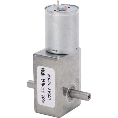 Moteur à engrenage à vis sans fin CC 4632 370, double arbre, mini-turbine en aluminium et laiton, pour ventilateur électrique, 24 V CC, 18 tr/min (1/5)