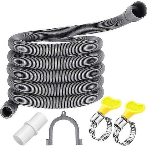 Tuyau d'évacuation flexible de 3 m pour lave-linge et lave-vaisselle, kit d'extension pour tuyau d'évacuation flexible ondulé. (1/5)