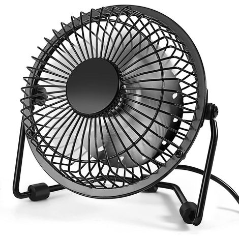 Kleiner Tischventilator, tragbarer 4-Zoll-USB-Tischventilator, Mini-Metalllüfter mit USB-Anschluss, hohe Windgeschwindigkeit, leiser Betrieb