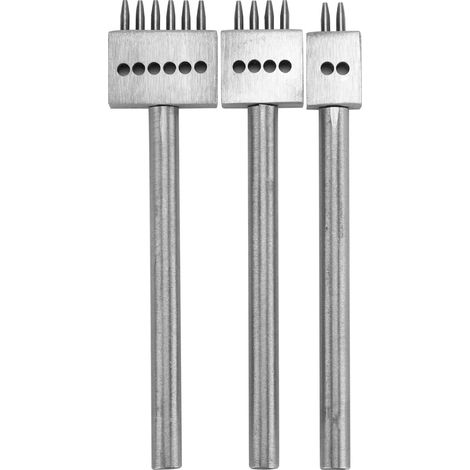 Lot de 3 poinçons à griffes pour couture artisanale, outil de perforation DIY pour cuir et tissu (1/5)