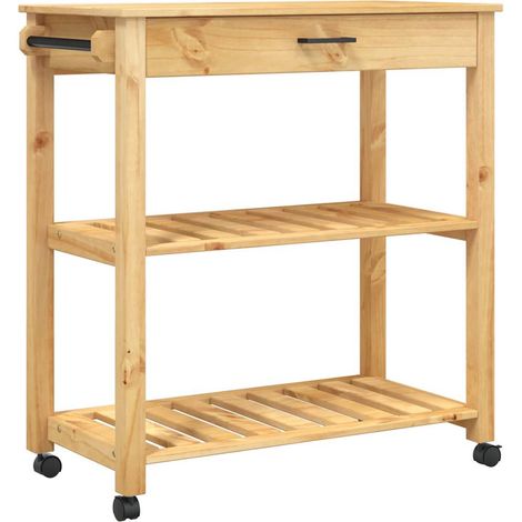 Kitchen Trolley MONZA 84x40x88.5 cm Solid Wood Pine vidaXL