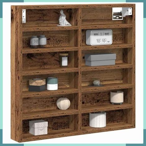 869189 Vitrine Bois ancien 60 x 8,5 x 58 cm Bois d'ingénierie (1/5)