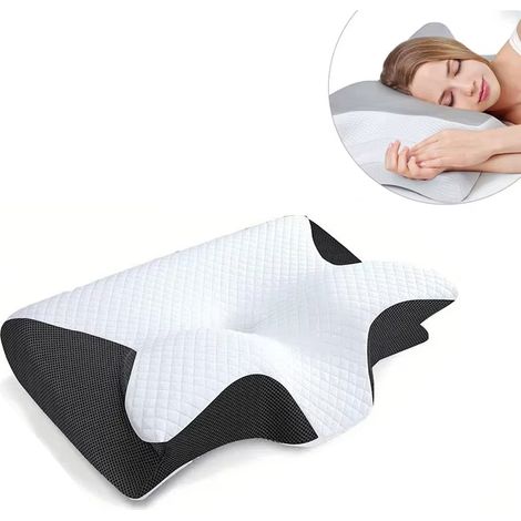 Oreiller cervical papillon en mousse à mémoire de forme, oreiller confortable à rebond lent, oreiller de lit (1/5)