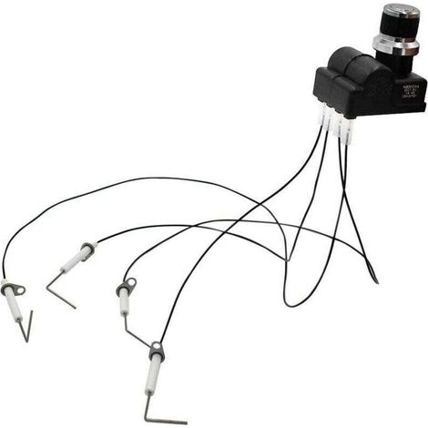 Kit d'allumage pour gril - Quatre sorties avec bougie d'allumage - avec du fil : (Quatre électrodes) (1/4)