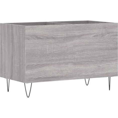 Pratico mobile porta dischi in stile industriale portaoggetti 74,5 x 38 x 48 cm in legno ingegnerizzato grigio 020049132