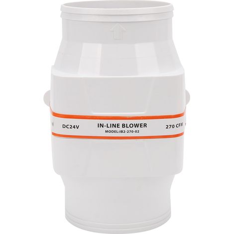 Souffleur d'air de cale électrique en ligne étanche blanc 4 pouces 270 CFM pour bateau, 24 V CC (1/5)