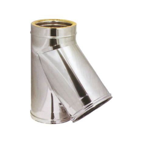 Ala raccordo doppia parete coibentato a Y 135o   150 - 200 mm acciaio inox (1/2)