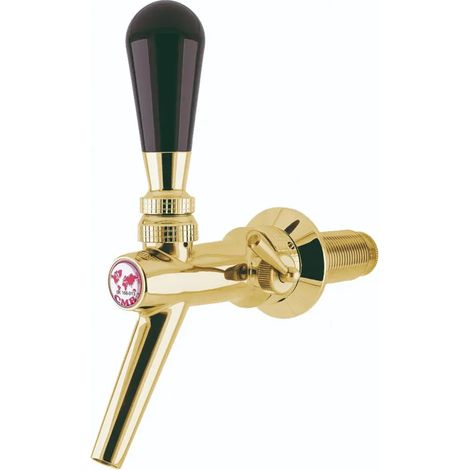 Robinet Compensateur V10 en Acier Inoxydable Chromé-Nickel Doré, Robinet à Bière Professionnel, Longueur de Filetage 35 mm, Idéal pour Bars et Restaurants, Modèle Premium avec Touche Mousse