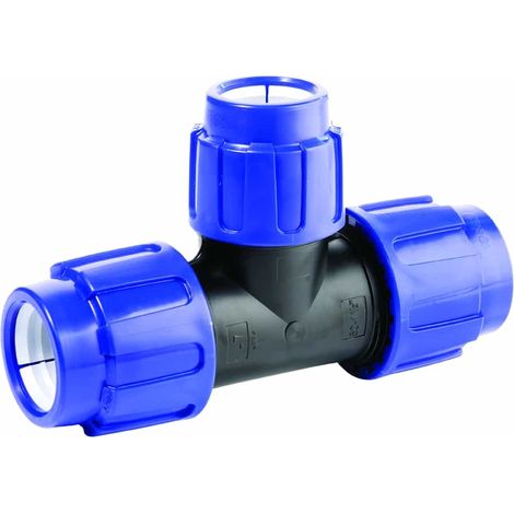 PE Rohr Verschraubung, T-Stück reduziert 25x20x25, Klemmverschraubung, PP PE Rohr, Trinkwasser geeignet