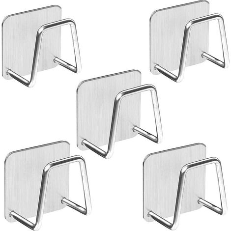 5 Pièces Porte-ÉPonges de Qualité pour ÉVier de Cuisine, Petit Porte-éPonge AdhéSif Puissant en Acier Inoxydable, Chariot D'éVier de Cuisine à SéChage Rapide Antirouille et ÉTanche (1/5)