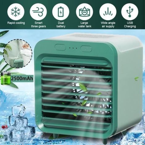 Mini-USB-Klimaanlage – Tragbarer Mini-Luftkühler – 3 Geschwindigkeitsstufen – Grün