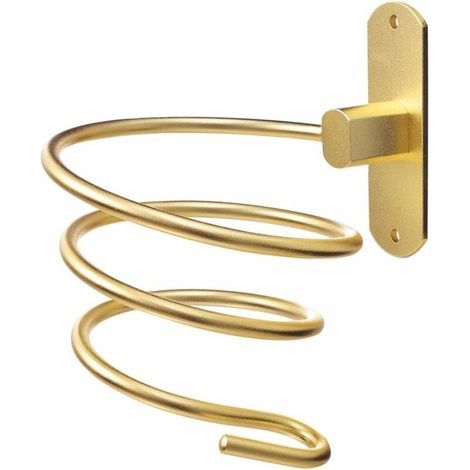 Wandmontierter Haartrocknerhalter aus Aluminium. Feuchtigkeits- und hitzebeständig. Elegante Metalloberfläche. (1/5)