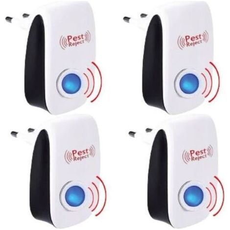 Pack da 4 dispositivi a ultrasuoni per topi e ratti - Repellente per insetti, acchiappamosche elettrico, anti-rongitori potente (1/4)